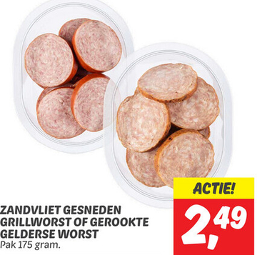 Aanbieding: ZANDVLIET GESNEDEN GRILLWORST OF GEROOKTE GELDERSE WORST