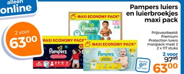Aanbieding: Pampers luiers en luierbroekjes maxi pack