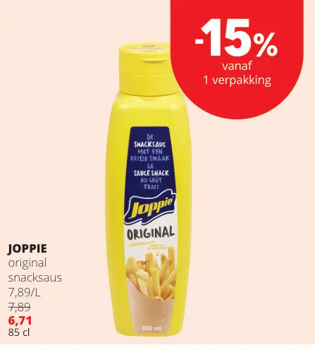 Promotie: Joppie original snacksaus