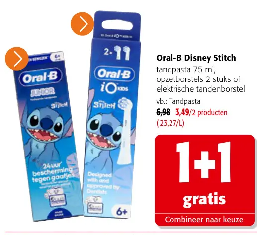 Promotie: Disney Stitch tandpasta, opzetborstels of elektrische tandenborstel