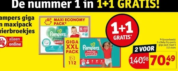 Promotie: Pampers giga en maxipack luierbroekjes