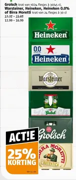 Aanbieding: Grolsch krat van 16/24 flesjes à 30/45 cl, Wa