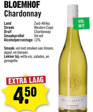 Aanbieding: Bloemhof West-Kaap Chardonnay 75 cl