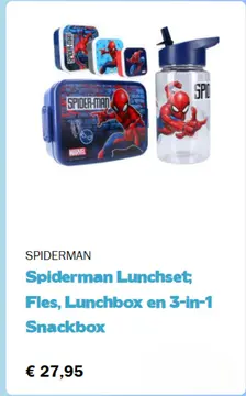 Aanbieding: Spiderman Lunchset, Fles, Lunchbox en 3-in-1