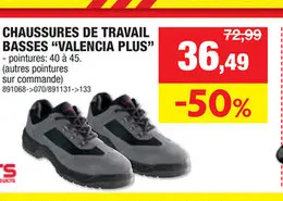 Offre: Chaussures de travail basses "valencia plus"