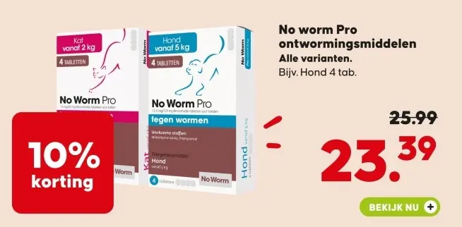 Aanbieding: No worm Pro ontwormingsmiddelen