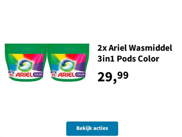 Aanbieding: Ariel Wasmiddel 3in1 Pods Color