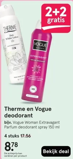 Aanbieding: Therme en Vogue deodorant