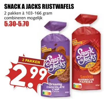 Aanbieding: SNACK A JACKS RIJSTWAFELS