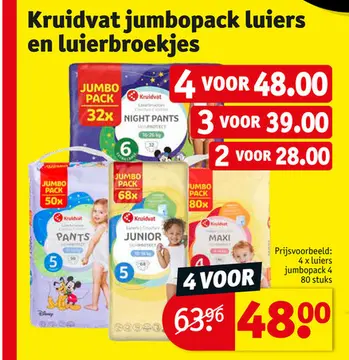 Aanbieding: Kruidvat jumbopack luiers en luierbroekjes