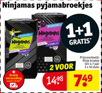 Aanbieding: Ninjamas pyjamabroekjes