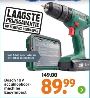 Aanbieding: Bosch 18V accuklopboormachine EasyImpact
