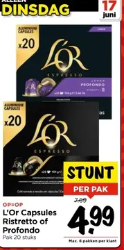 Aanbieding: L'Or Capsules Ristretto of Profondo