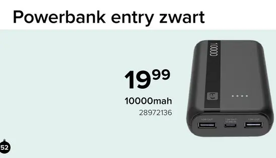 Promotie: Powerbank entry zwart