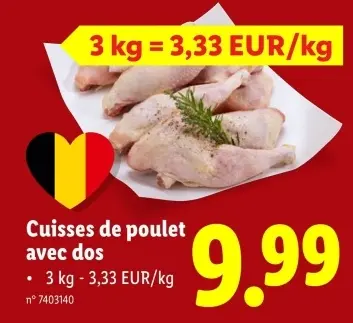 Offre: Cuisses de poulet avec dos