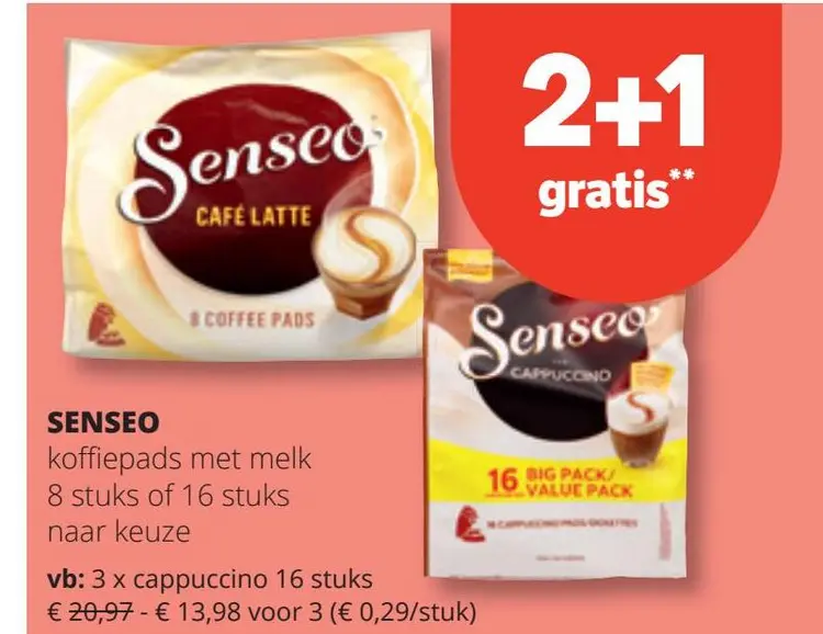 Aanbieding: Senseo koffiepads met melk