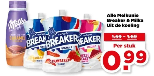 Aanbieding: Alle Melkunie Breaker & Milka Uit de koeling
