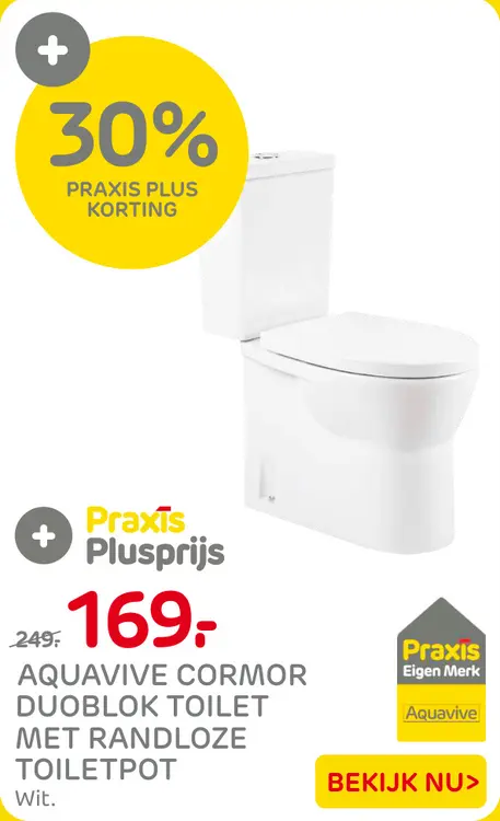 Aanbieding: Cormor Duoblok Toilet Met Randloze Toiletpot