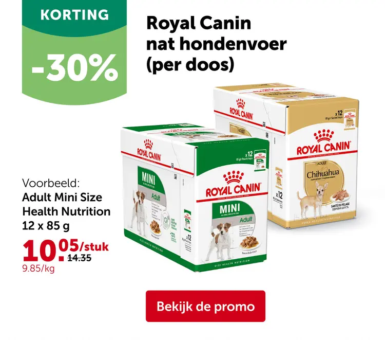Promotie: Royal Canin nat hondenvoer (per doos)