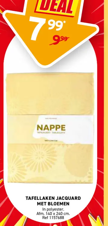Promotie: Tafellaken jacquard met bloemen