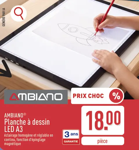 Offre: AMBIANO® Planche à dessin LED A3