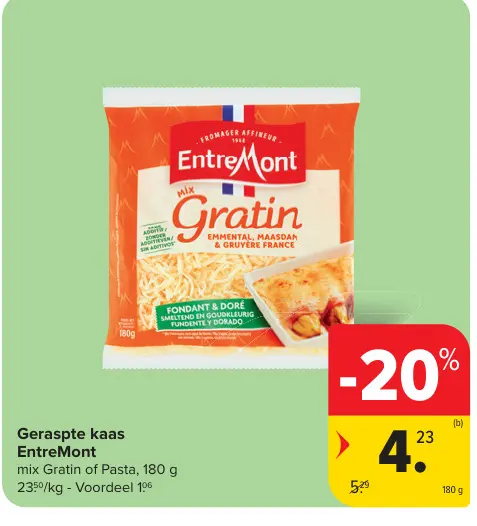 Promotie: Geraspte kaas