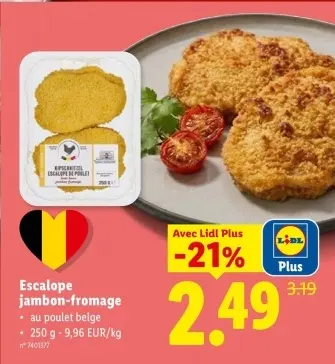 Offre: Escalope jambon-fromage
