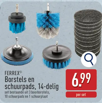 Aanbieding: Borstels en schuurpads, 14-delig