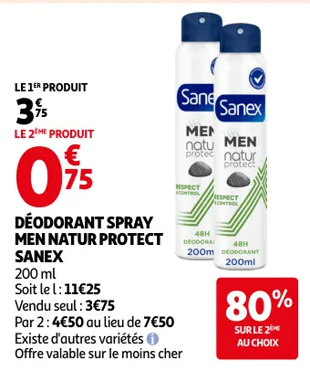Offre: Déodorant spray men natur protect