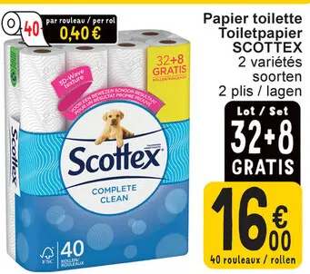 Offre: Papier toilette Toiletpapier SCOTTEX