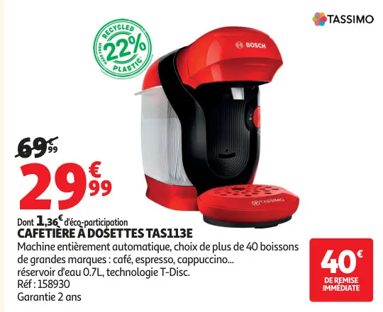 Promotie: Cafetiere a dosettes tas113e