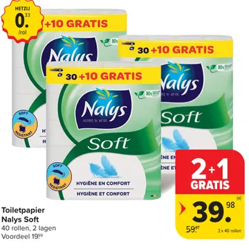 Aanbieding: Toiletpapier Nalys Soft