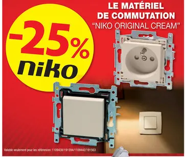Offre: Le matériel de commutation "Niko original cre