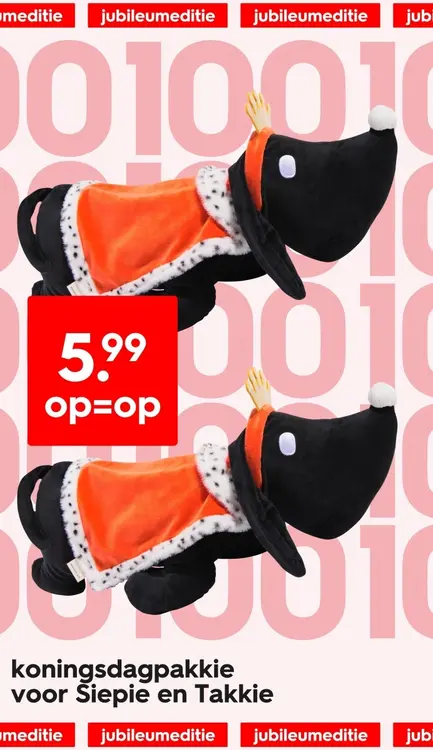 Aanbieding: Koningsdagpakkie voor Siepie en Takkie