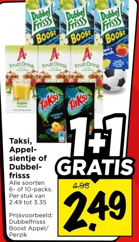 Aanbieding: Taksi, Appelsientje of Dubbelfrisss