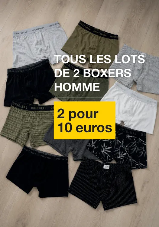 Offre: Tous les lots de 2 boxers homme