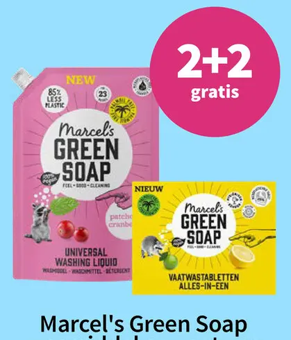 Promotie: Marcel's Green Soap wasmiddel en vaatwastabletten