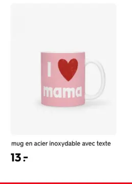 Offre: mug en acier inoxydable avec texte