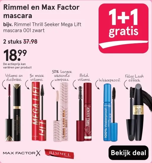 Aanbieding: Rimmel en Max Factor mascara