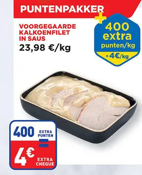 Aanbieding: Voorgegaarde kalkoenfilet in saus