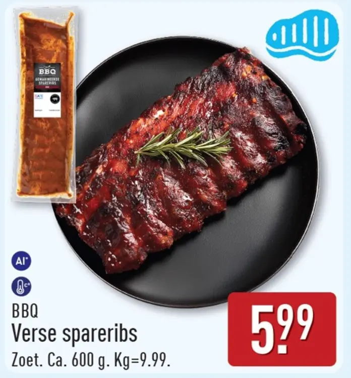 Aanbieding: BBQ Verse spareribs