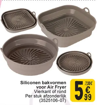 Aanbieding: Siliconen bakvormen voor Air Fryer