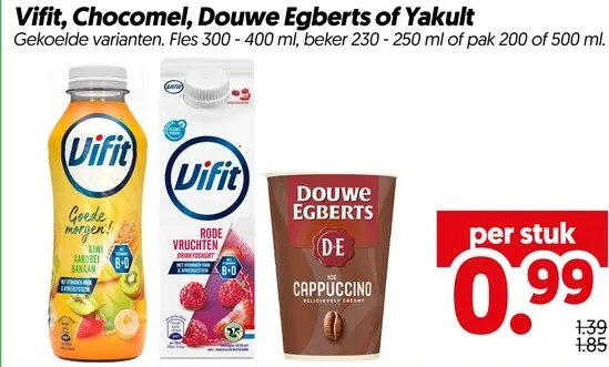 Aanbieding: Vifit, Chocomel, Douwe Egberts of Yakult