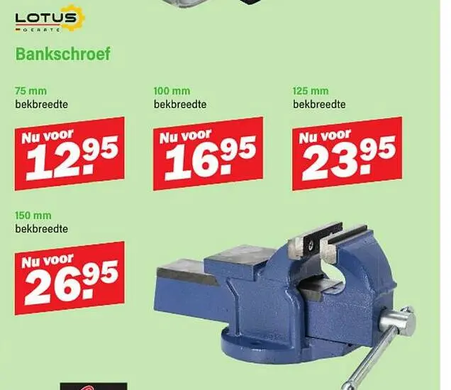 Promotie: Bankschroef