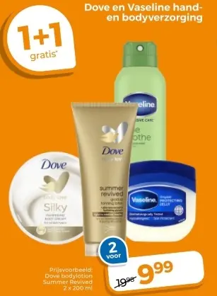 Aanbieding: Dove en vasalinehand- en bodyverzorging