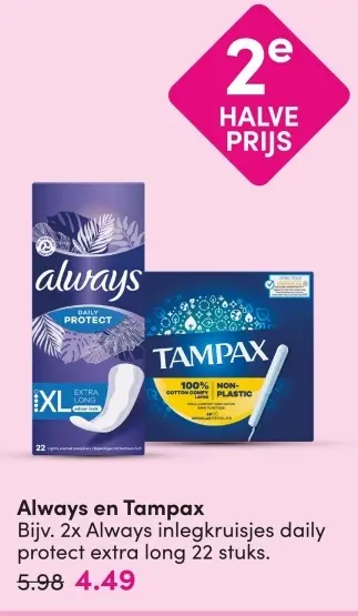 Aanbieding: Always en Tampax