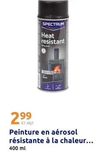 Offre: Peinture en aérosol résistante à la chaleur