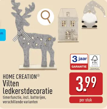 Promotie: Vilten ledkerstdecoratie