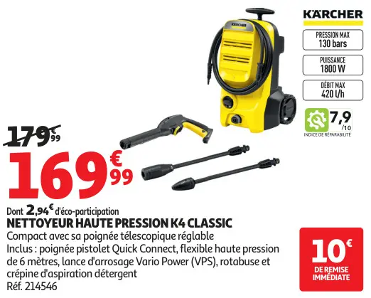 Offre: Nettoyeur haute pression K4 classic