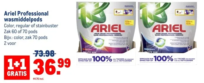Aanbieding: Ariel Professional wasmiddelpods